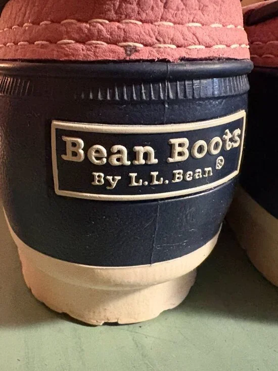 Womens L.L. Bean Pink Blue Low Waterproof Duck Boots Size 10 M - Picture 5 of 14